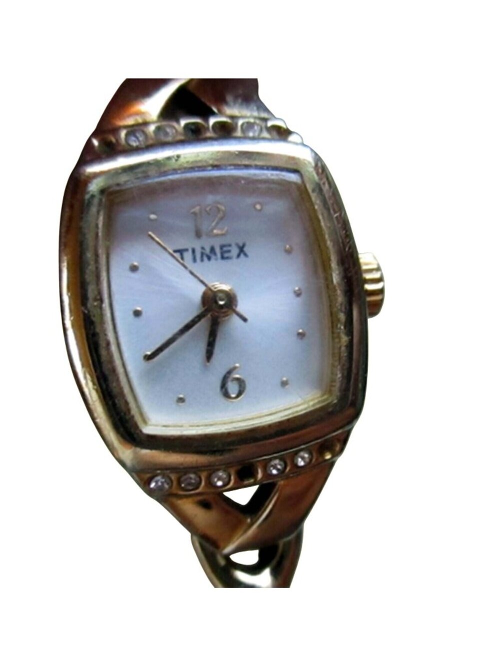 LADIES FLEX BAND WATCH NEEDS BATTERY FOR PARTS TIMEX GOLDTONE QUARTZ
